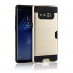 Wholesale Galaxy Note 8 Credit Card Armor Hybrid Case (Gold)